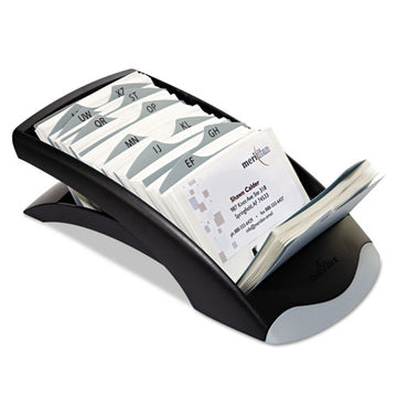 Durable® Visifix Desk Business Card File, Holds 200 2.88 X 4.13 Cards, 5 X 9.31 X 3.56, Plastic, Graphite-black freeshipping - TVN Wholesale